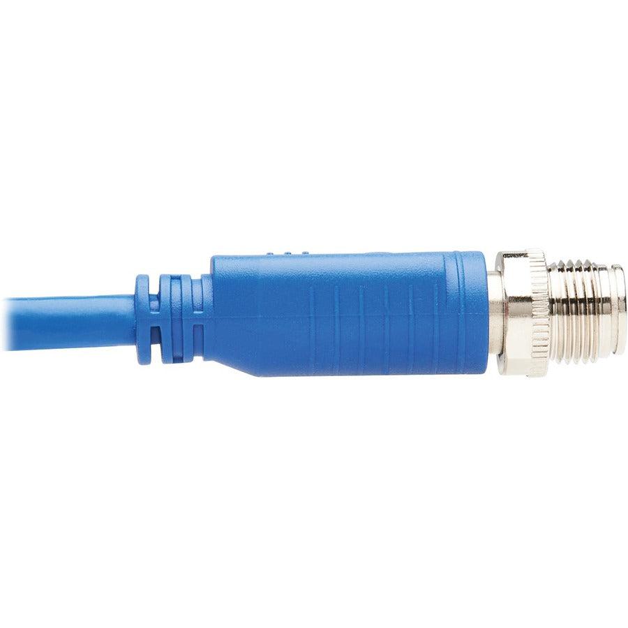 Tripp Lite Nm12-602-02M-Bl M12 X-Code Cat6 1G Utp Cmr-Lp Ethernet Cable (M12 M/Rj45 M), Ip68, Poe, Blue, 2 M (6.6 Ft.)