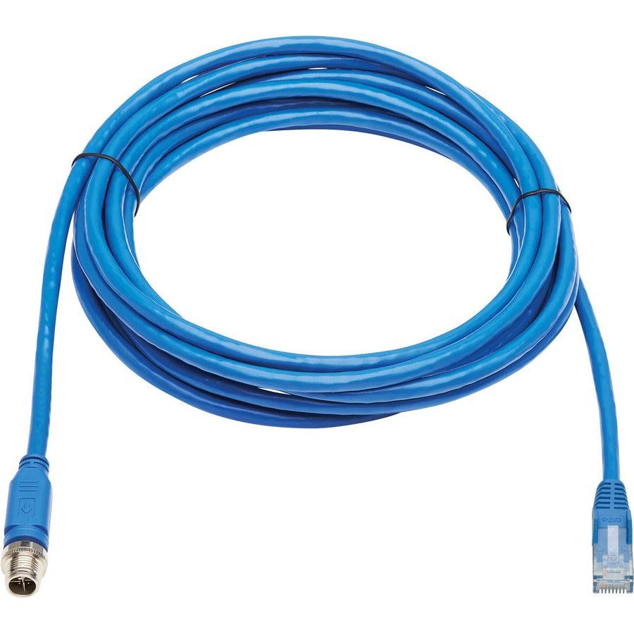 Tripp Lite Nm12-602-03M-Bl M12 X-Code Cat6 1G Utp Cmr-Lp Ethernet Cable (M12 M/Rj45 M), Ip68, Poe, Blue, 3 M (9.8 Ft.)