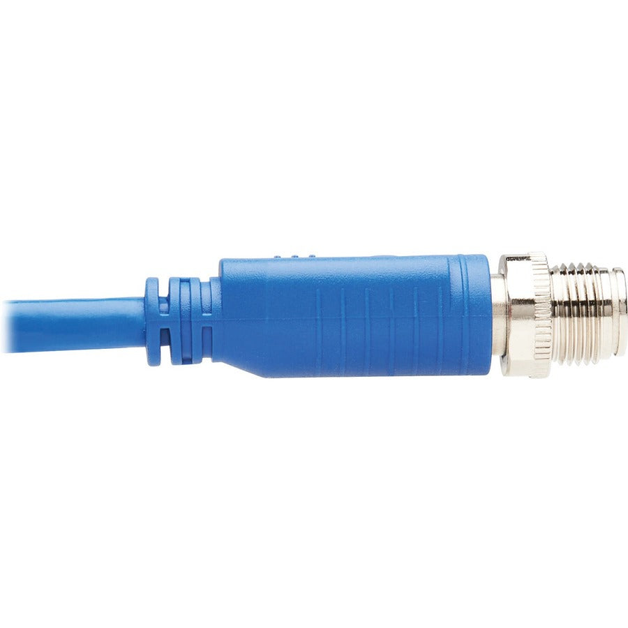 Tripp Lite Nm12-603-01M-Bl M12 X-Code Cat6 1G Utp Cmr-Lp Ethernet Cable (Right-Angle M/M), Ip68, Poe, Blue, 1 M (3.3 Ft.)