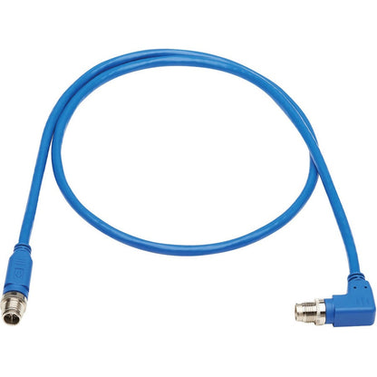 Tripp Lite Nm12-603-01M-Bl M12 X-Code Cat6 1G Utp Cmr-Lp Ethernet Cable (Right-Angle M/M), Ip68, Poe, Blue, 1 M (3.3 Ft.)