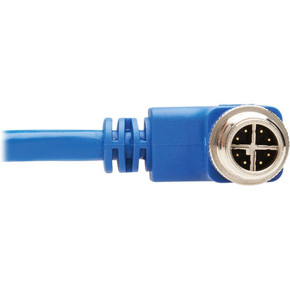 Tripp Lite Nm12-603-01M-Bl M12 X-Code Cat6 1G Utp Cmr-Lp Ethernet Cable (Right-Angle M/M), Ip68, Poe, Blue, 1 M (3.3 Ft.)