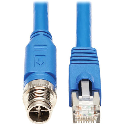 Tripp Lite Nm12-6A2-01M-Bl M12 X-Code Cat6A 10G F/Utp Cmr-Lp Shielded Ethernet Cable (M12 M/Rj45 M), Ip68, Poe, Blue, 1 M (3.3 Ft.)