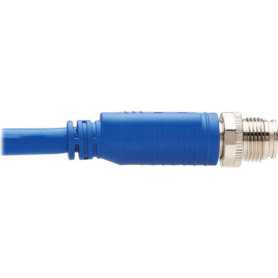 Tripp Lite Nm12-6A2-03M-Bl M12 X-Code Cat6A 10G F/Utp Cmr-Lp Shielded Ethernet Cable (M12 M/Rj45 M), Ip68, Poe, Blue, 3 M (9.8 Ft.)