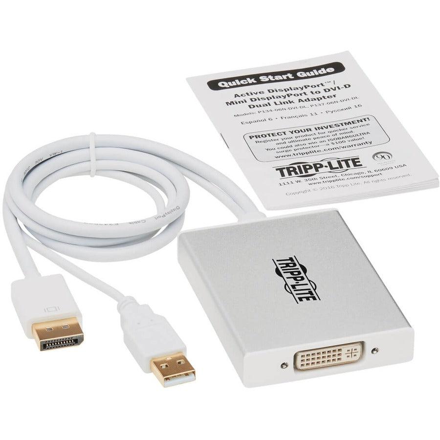 Tripp Lite P134-06N-Dvi-Dl Displayport To Dvi Dual-Link Active Adapter Video Converter (M/F), 6-In. (15.24 Cm)