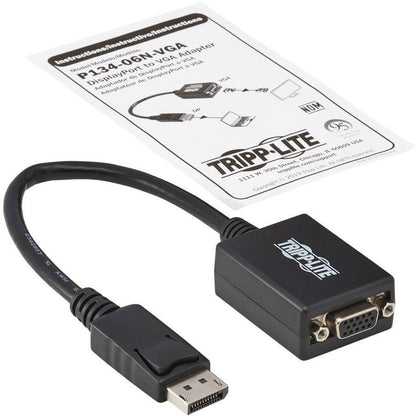 Tripp Lite P134-06N-Vga-Bp Displayport To Vga Active Adapter Video Converter (M/F), 6-In. (15.24 Cm), 50 Pack