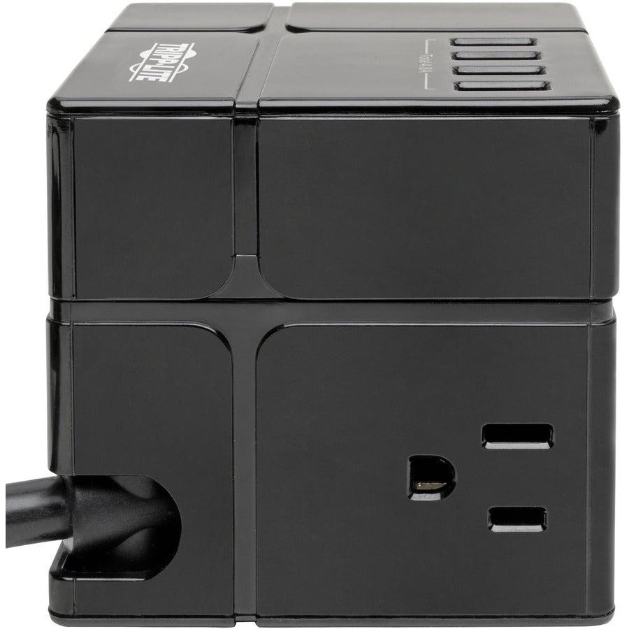 Tripp Lite Protect It! 3-Outlet Power Cube Surge Protector - 6 Usb-A Ports (7.2A Shared), 6 Ft. Cord, 540 Joules, Black