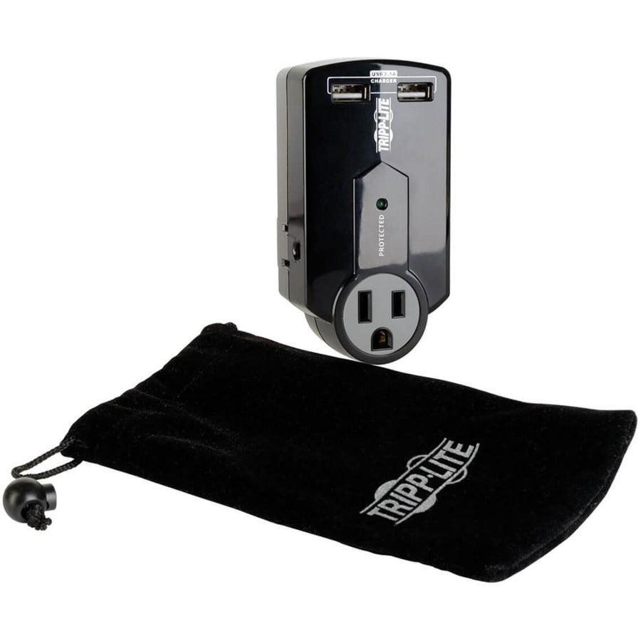 Tripp Lite Protect It! 3-Outlet Surge Protector, Direct Plug-In, 540 Joules, 2.1A Usb Charger