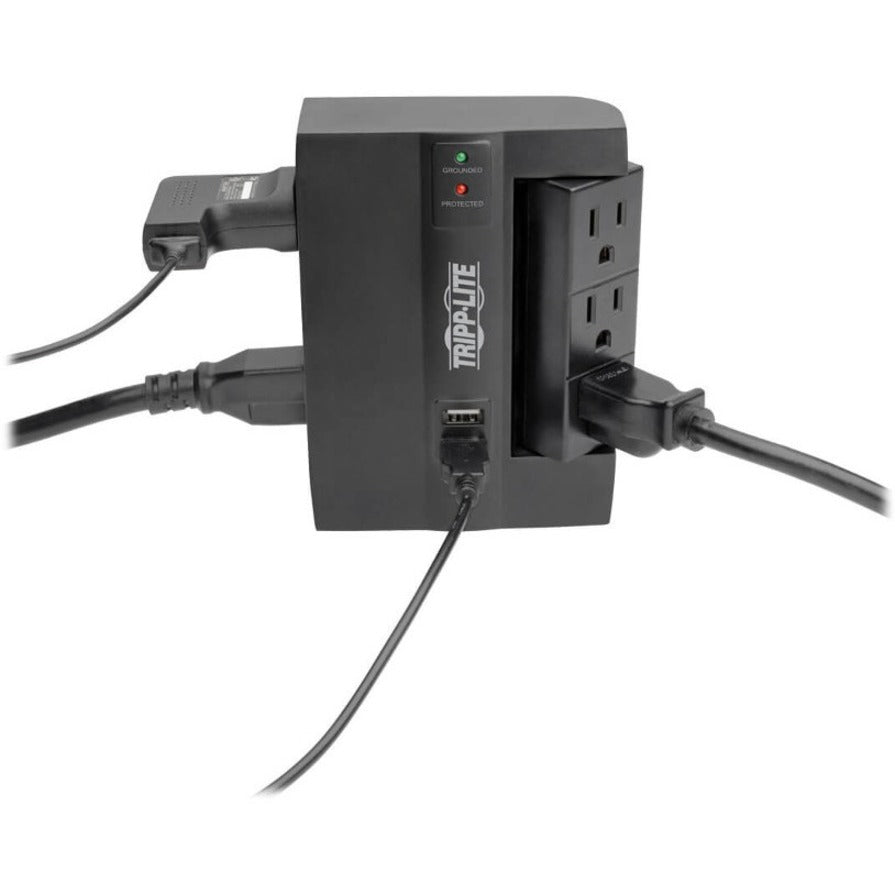 Tripp Lite Protect It! 6-Outlet Surge Protector With 3 Rotatable Outlets – Direct Plug-In, 1080 Joules, 2 Usb Ports