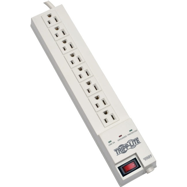 Tripp Lite Protect It! 8-Outlet Home Computer Surge Protector, 8 Ft. (2.43 M) Cord, 1080 Joules, Space-Saving Plug