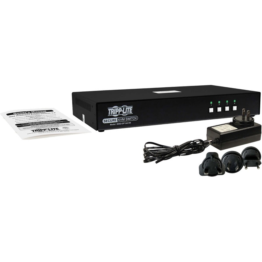 Tripp Lite Secure Kvm Switch, 4-Port, Single Head, Displayport To Displayport, 4K, Niap Pp4.0, Audio, Taa