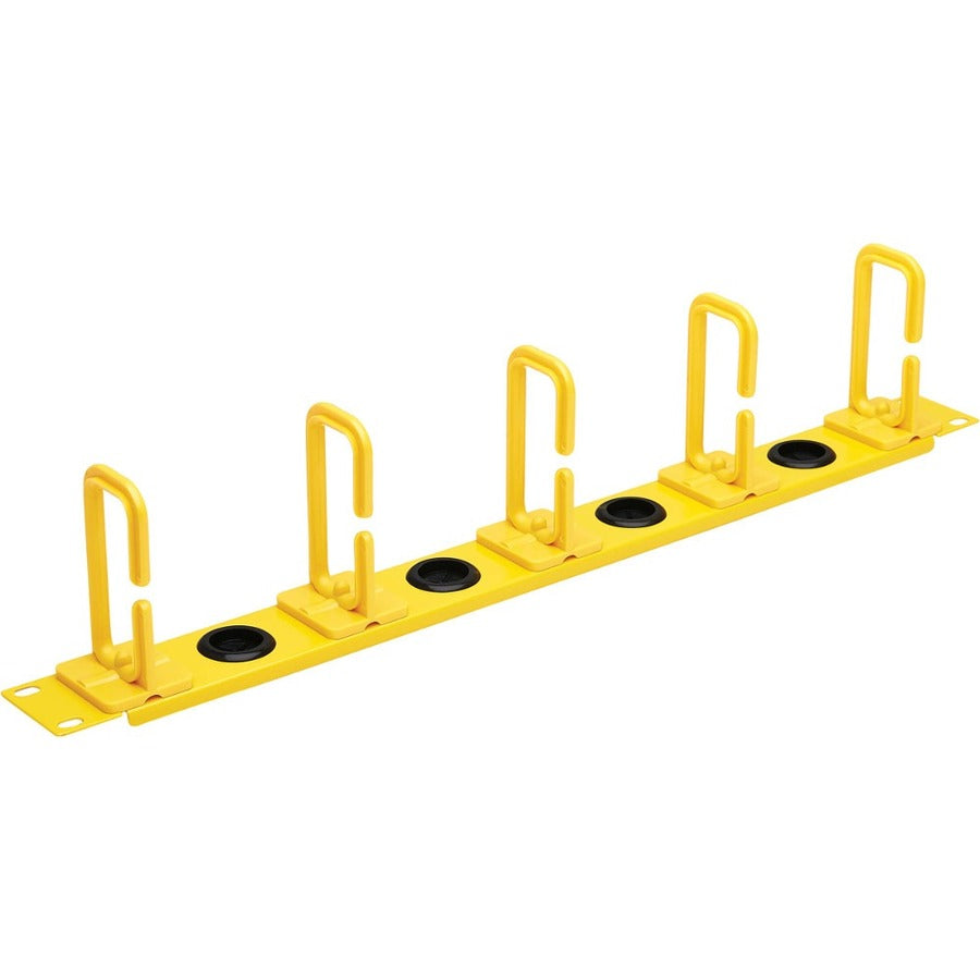 Tripp Lite Srcablering1Ufc Horizontal Cable Manager - Flexible Rings, Yellow, 1U