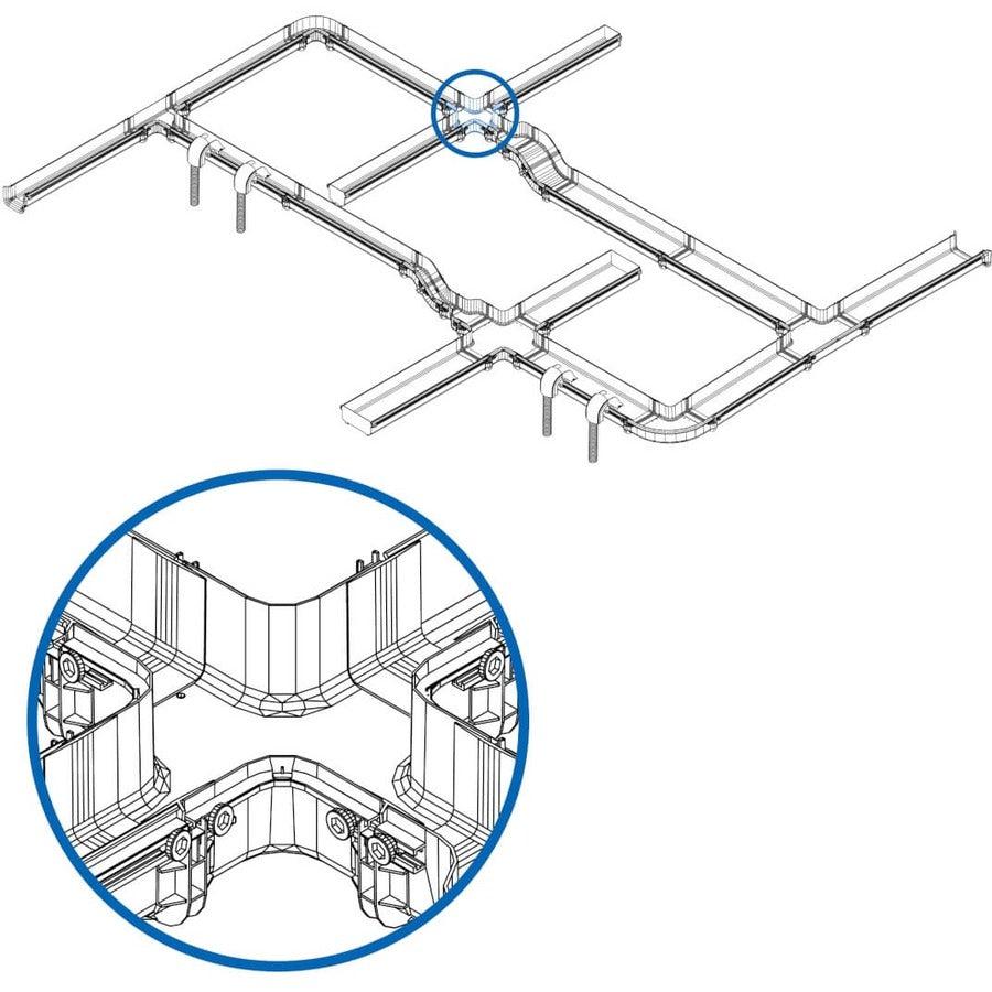 Tripp Lite Srfc5Junt4 Toolless Horizontal 4-Way Junction For Fiber Routing System, 120 Mm (5 In.)