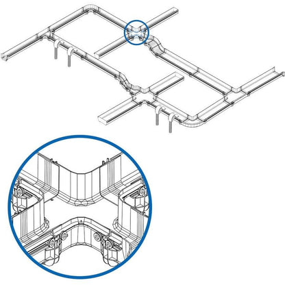 Tripp Lite Srfc5Junt4 Toolless Horizontal 4-Way Junction For Fiber Routing System, 120 Mm (5 In.)