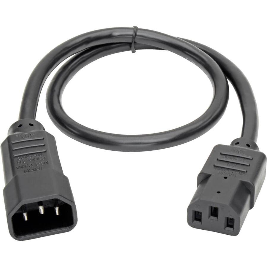 Tripp Lite Standard Computer Power Extension Cord, 13A, 16Awg (Iec-320-C14 To Iec-320-C13), 2-Ft.