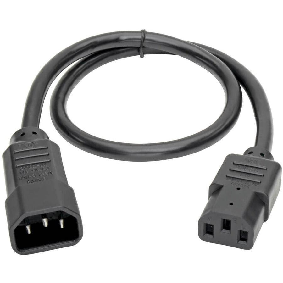 Tripp Lite Standard Computer Power Extension Cord Lead Cable, 10A, 18Awg (Iec-320-C14 To Iec-320-C13) 0.61 M (2-Ft.)