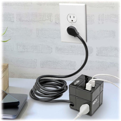 Tripp Lite Tlp368Cubeuam Surge Protector Black 3 Ac Outlet(S) 120 V 2.44 M