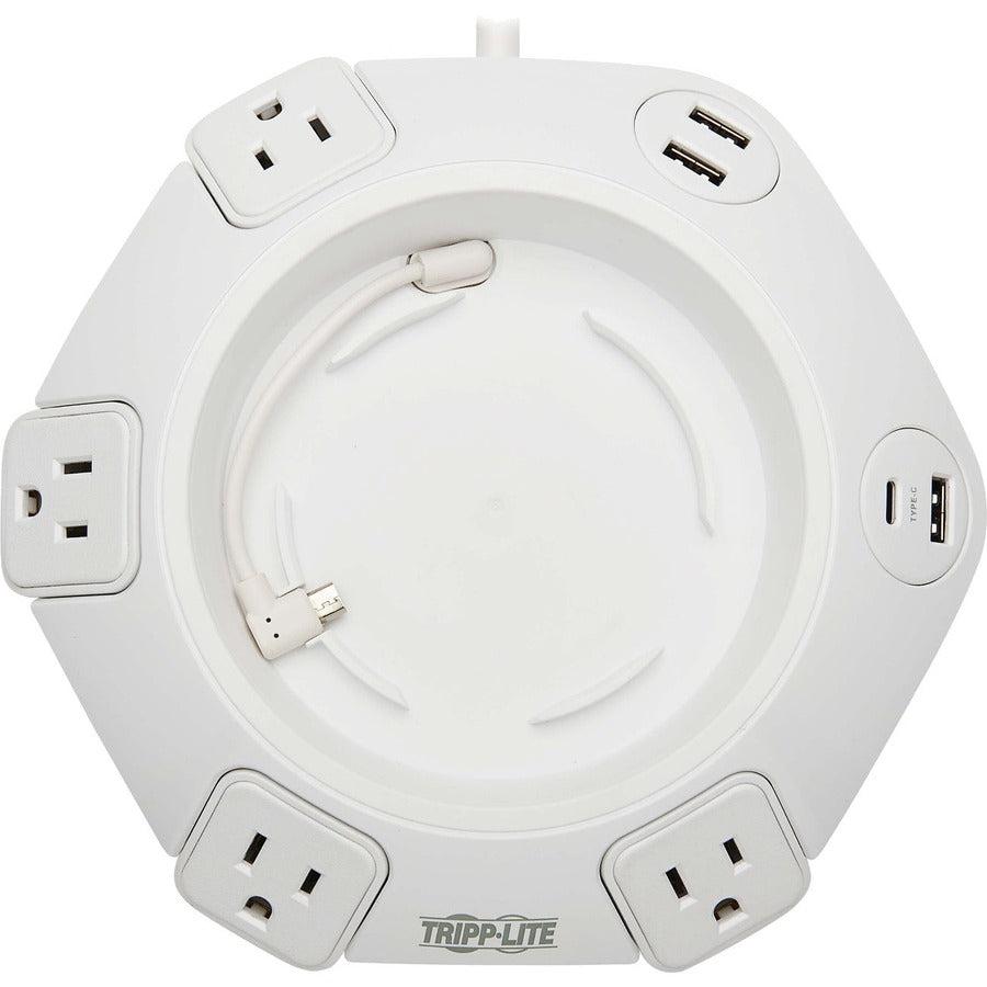 Tripp Lite Tlp410Ucufoam Surge Protector White 4 Ac Outlet(S) 120 V 3.05 M