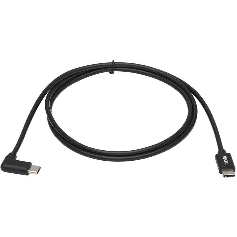 Tripp Lite U040-01M-C-Ra Usb-C Cable (M/M) - Usb 2.0, Thunderbolt 3, 60W Pd Charging, Right-Angle Plug, Black, 1 M (3.3 Ft.)