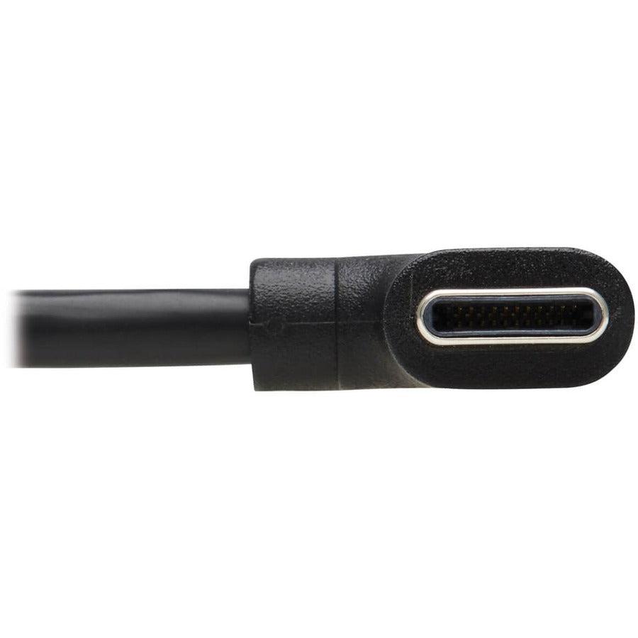 Tripp Lite U040-02M-C-Ra Usb-C Cable (M/M) - Usb 2.0, Thunderbolt 3, 60W Pd Charging, Right-Angle Plug, Black, 2 M (6.6 Ft.)