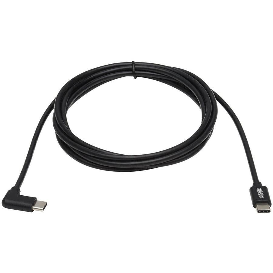 Tripp Lite U040-02M-C-Ra Usb-C Cable (M/M) - Usb 2.0, Thunderbolt 3, 60W Pd Charging, Right-Angle Plug, Black, 2 M (6.6 Ft.)