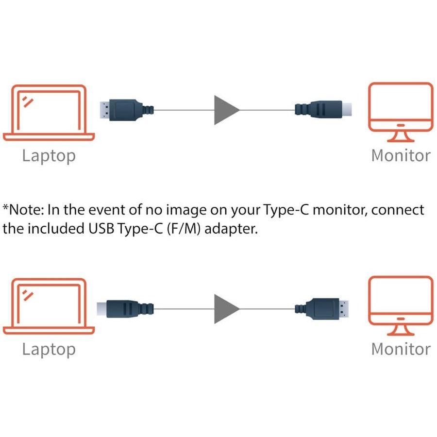 Tripp Lite U444-006-Dp-Bd Usb-C To Displayport Bi-Directional Active Adapter Cable (M/M), 4K 60 Hz, Hdr, Locking Dp Connector, 6 Ft. (1.8 M)