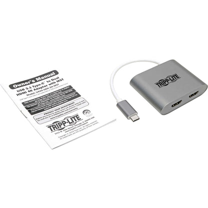 Tripp Lite U444-06N-2H-Mst Usb-C Adapter, Dual Hdmi 4K Mst Adapter (M/2Xf), Gray