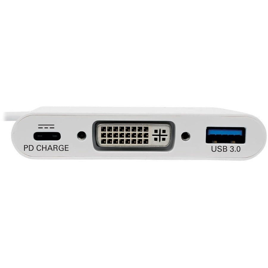 Tripp Lite U444-06N-Du-C Usb-C To Dvi Adapter With Usb-A Port And Pd Charging, White