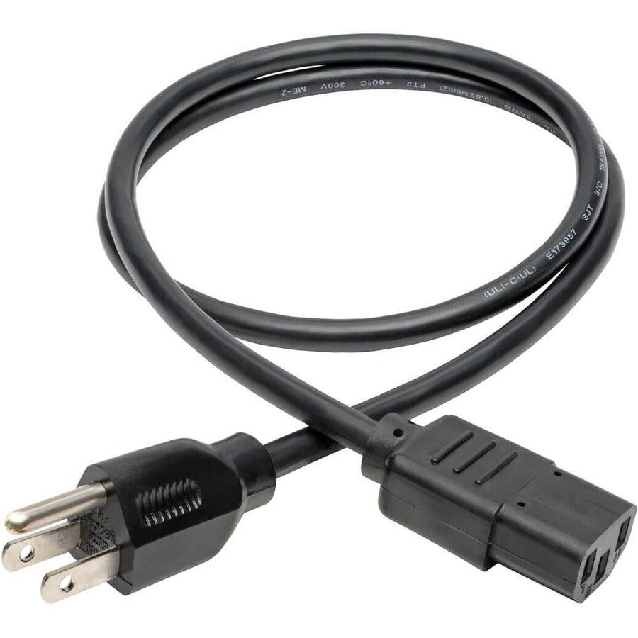 Tripp Lite Universal Computer Power Cord Lead Cable, 10A, 18Awg (Nema 5-15P To Iec-320-C13), 0.91 M (3-Ft.)