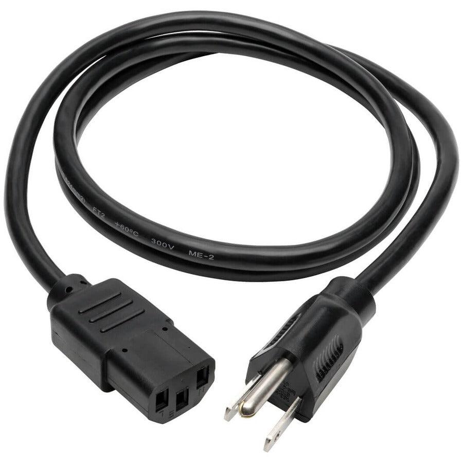 Tripp Lite Universal Computer Power Cord Lead Cable, 10A, 18Awg (Nema 5-15P To Iec-320-C13), 1.22 M (4-Ft.)