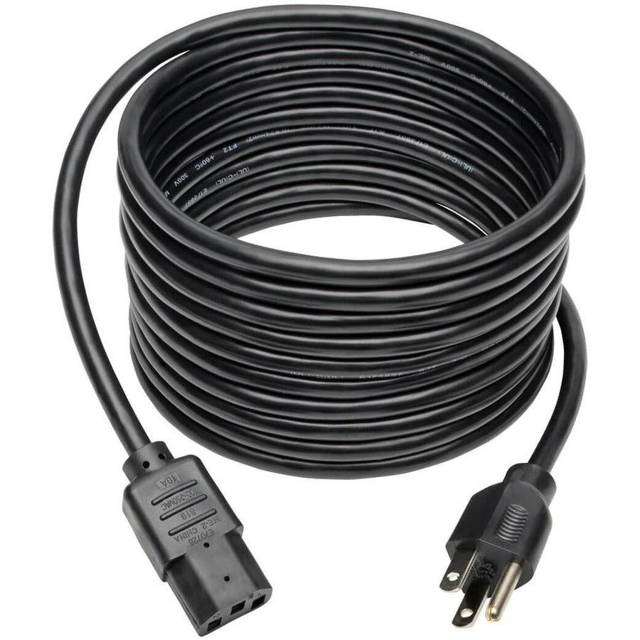 Tripp Lite Universal Computer Power Cord Lead Cable, 10A, 18Awg (Nema 5-15P To Iec-320-C13), 4.57 M (15-Ft.)
