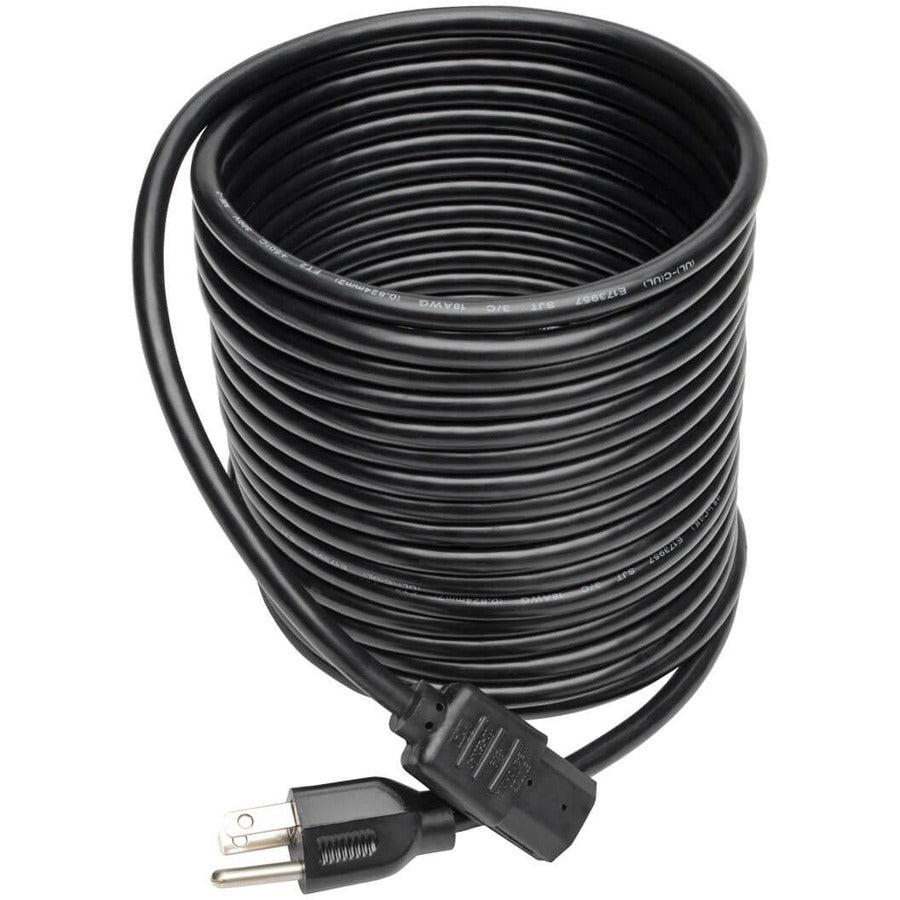 Tripp Lite Universal Computer Power Cord Lead Cable, 10A, 18Awg (Nema 5-15P To Iec-320-C13), 7.62 M (25-Ft.)