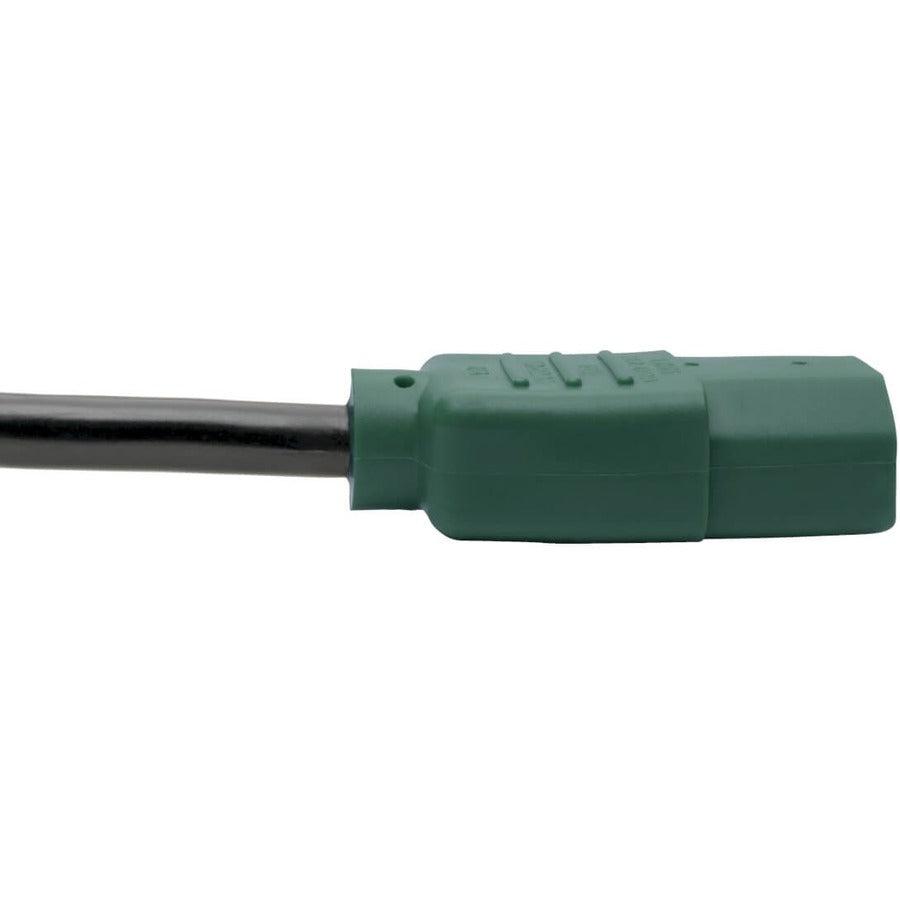 Tripp Lite Universal Computer Power Cord Lead Cable, 10A, 18Awg (Nema 5-15P To Iec-320-C13 With Green Plugs), 1.22 M (4-Ft.)