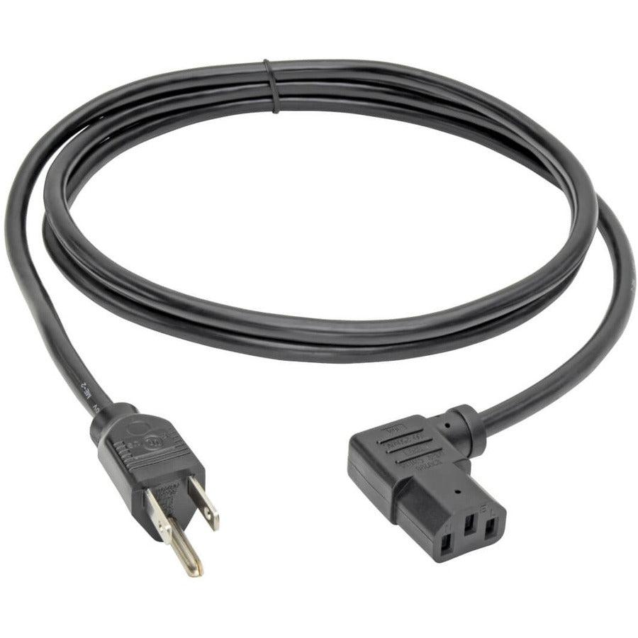 Tripp Lite Universal Computer Power Cord Lead Cable, 10A, 18Awg (Nema 5-15P To Left Angle Iec-320-C13), 1.83 M (6-Ft.)