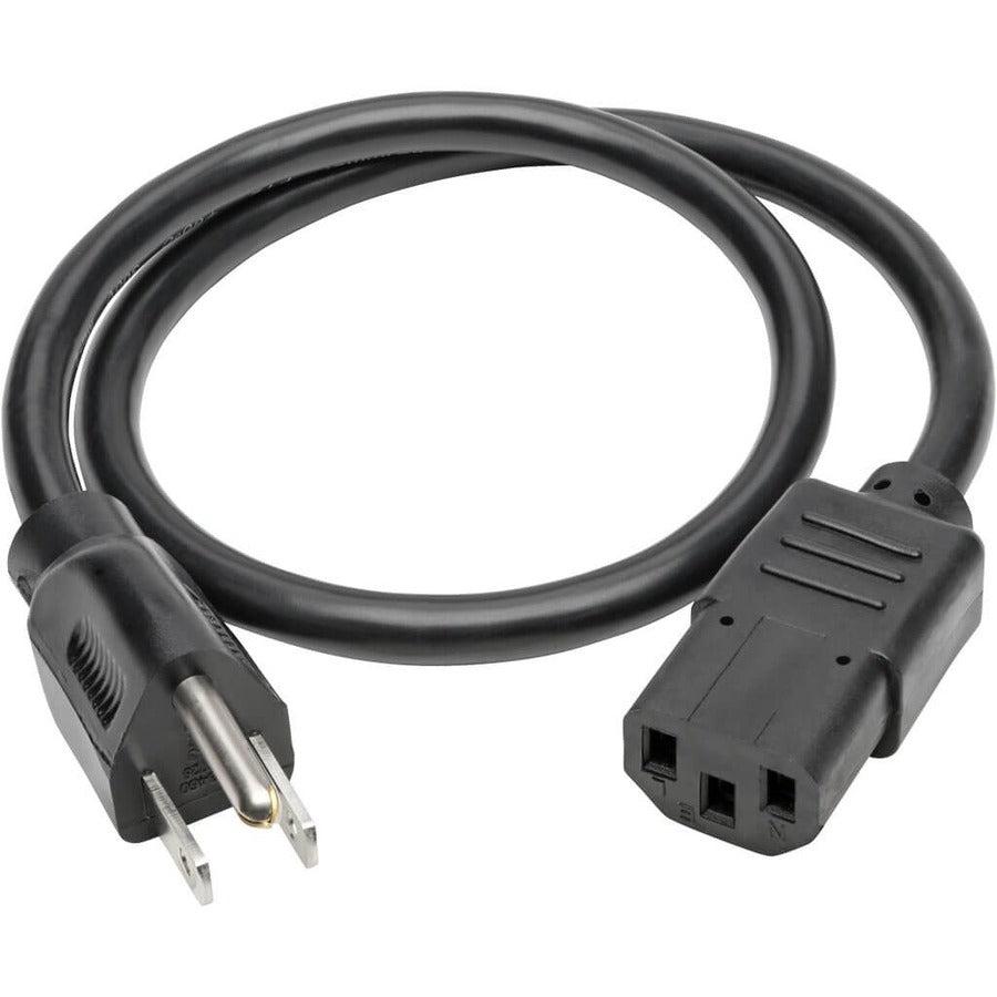 Tripp Lite Universal Computer Power Cord Lead Cable, 13A, 16Awg (Nema 5-15P To Iec-320-C13), 0.61 M (2-Ft.)