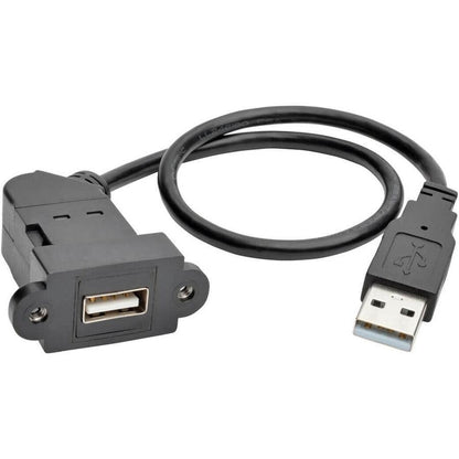 Tripp Lite Usb 2.0 Hi-Speed All-In-One Keystone/Panel Mount Extension Cable (M/F), Angled Connector, 0.31 M (1-Ft.)