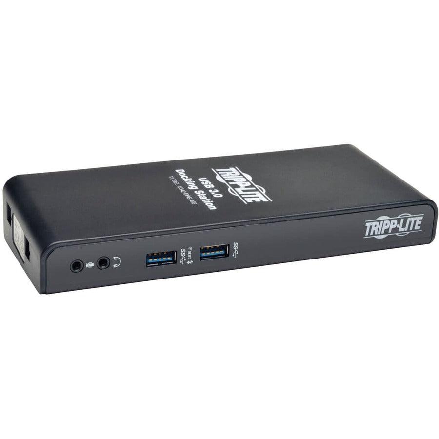 Tripp Lite Usb 3.0 Laptop Dual Head Docking Station - Hdmi And Dvi Video, Audio, Usb Hub Ports And Ethernet