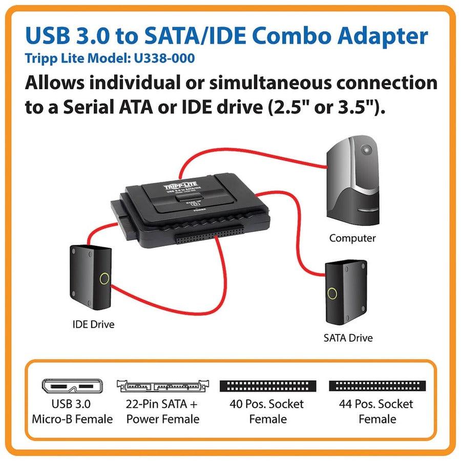 Tripp Lite Usb 3.0 Superspeed To Serial Ata (Sata) And Ide Adapter For 2.5 In. Or 3.5 In. Hard Drives