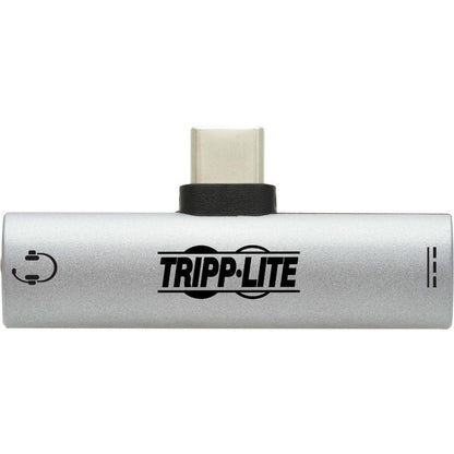 Tripp Lite Usb-C To 3.5 Mm Headphone Jack Adapter For Hi-Res Stereo Audio - Pd 3.0 And Qc 2.0 Charging, Silver