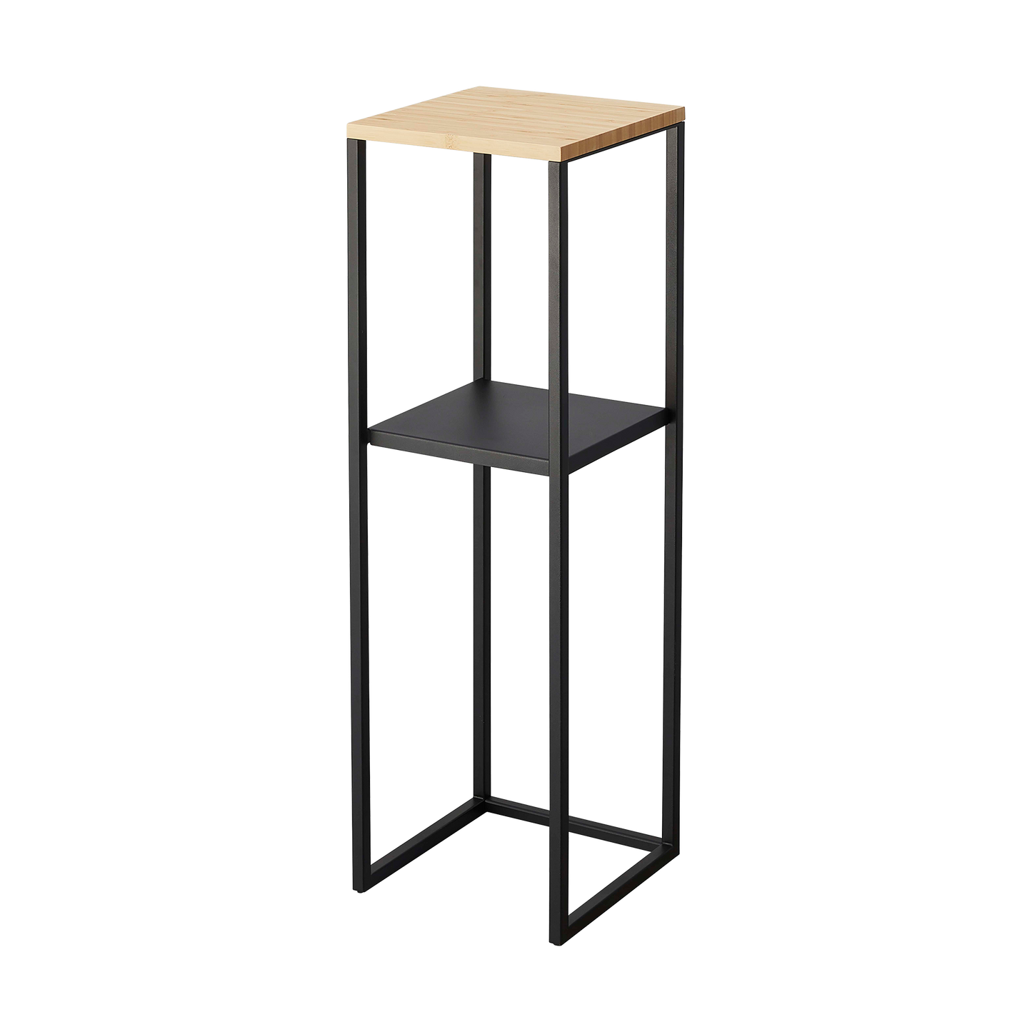 Two-Tier Display & Storage Shelf (31.5" H) - Steel + Wood