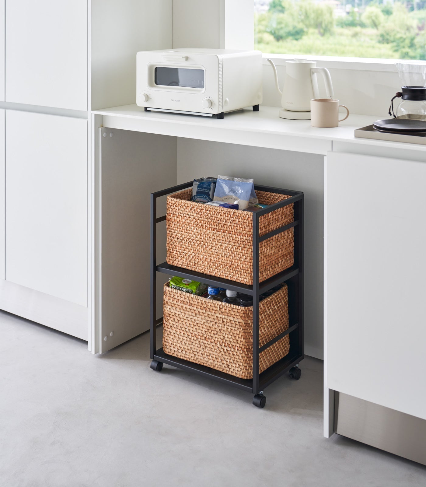 Two-Tier Hideaway Storage Cart (24" H) - Steel