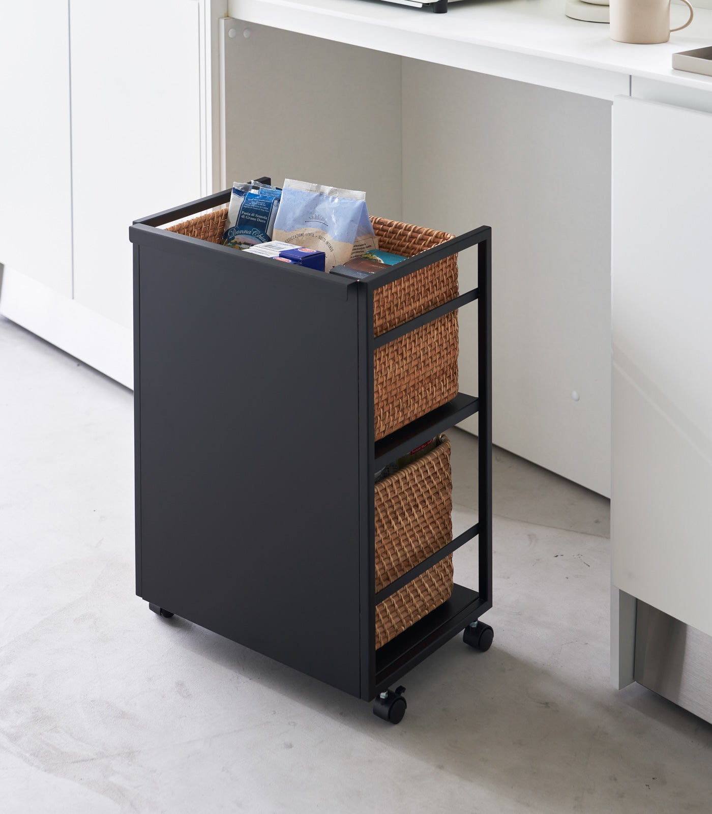 Two-Tier Hideaway Storage Cart (24" H) - Steel