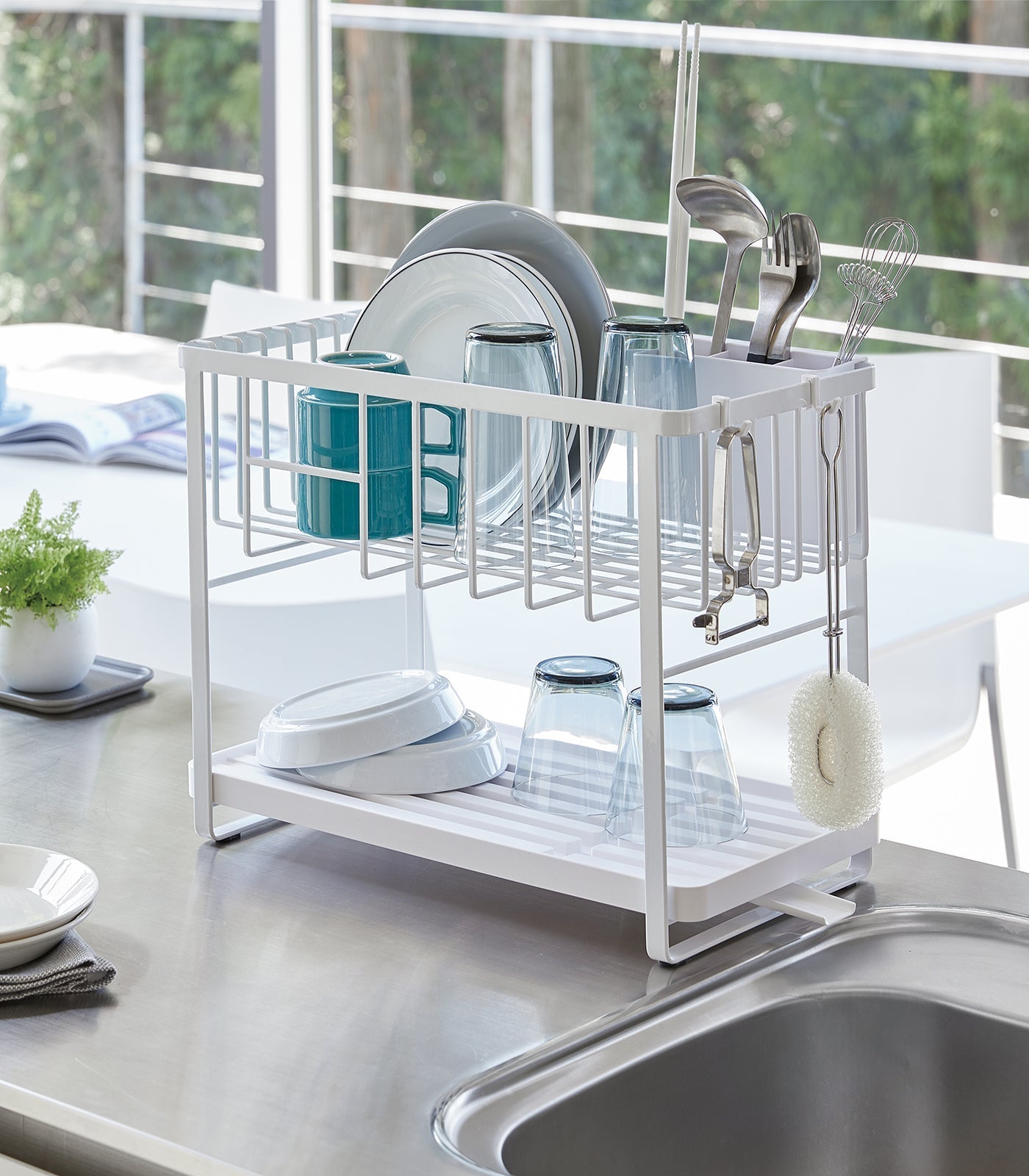 Two-Tier Wire Dish Rack - Steel