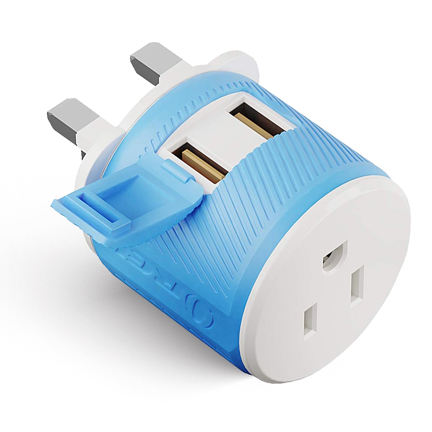 UK, Ireland Travel Adapter - 3 in 1 - 2 USB - Type G - Compact Design (U2U-7)