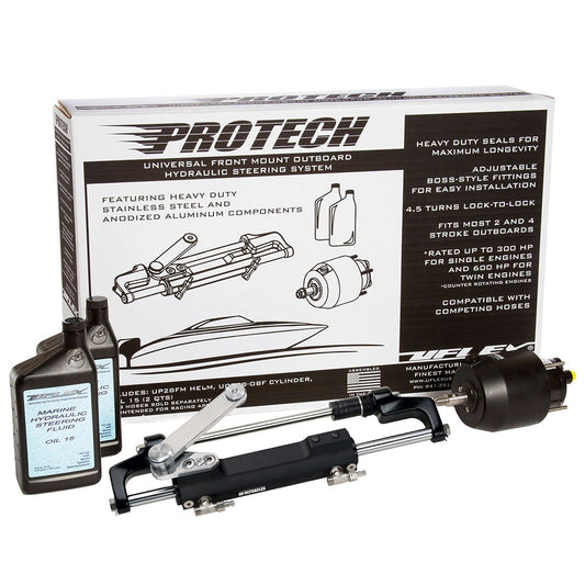 Uflex PROTECH 1.1 Front Mount OB Hydraulic System - Includes UP28 FM Helm, Oil &amp; UC128-TS/1 Cylinder - No Hoses