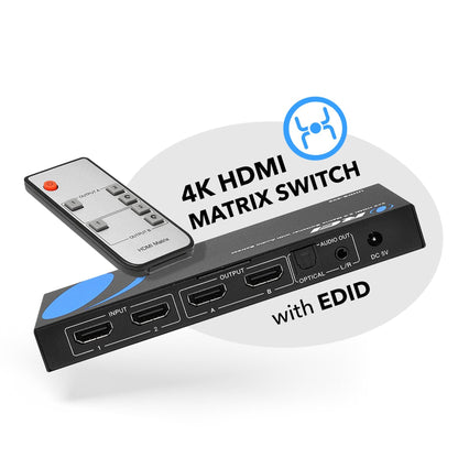 Ultra HD 2x2 HDMI Matrix Switch 4K with Audio Extractor (UHDS-202)