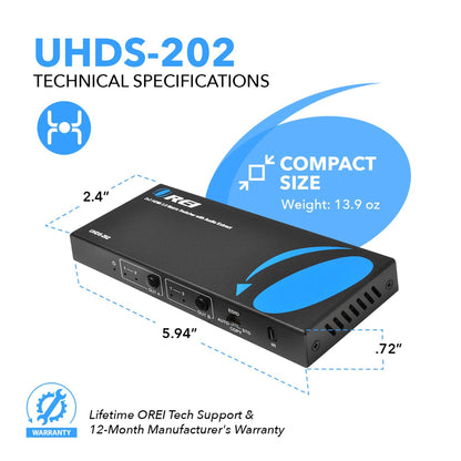 Ultra HD 2x2 HDMI Matrix Switch 4K with Audio Extractor (UHDS-202)