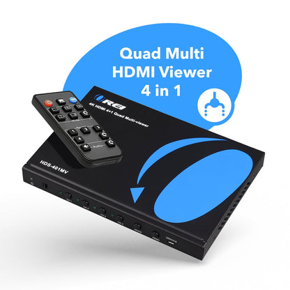 Ultra HD 4K Quad Multi Viewer 4x1 HDMI Switch VGA Output (HDS-401MV)