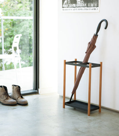 Umbrella Stand - Steel + Wood