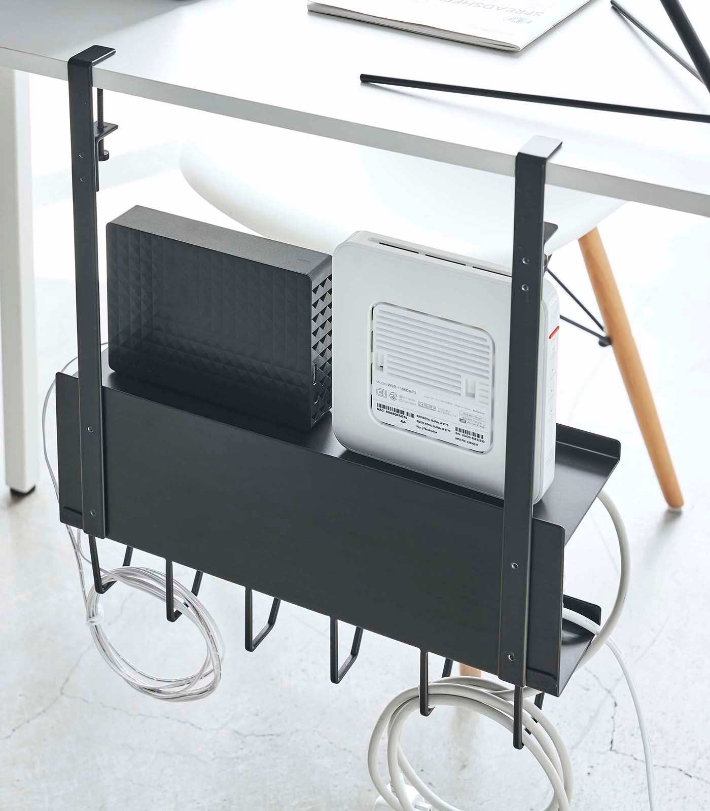 Under-Desk Cable & Router Storage Rack - Steel