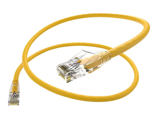 Unirise 20 Foot Cat6 Snagless Clearfit Patch Cable Yellow - High Density Cat6 Ul